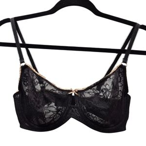 b.tempte'd Elegant Black Lace Bra Golden Trim 36DD
